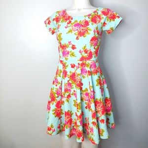 Women's Floral Round Neck A Line